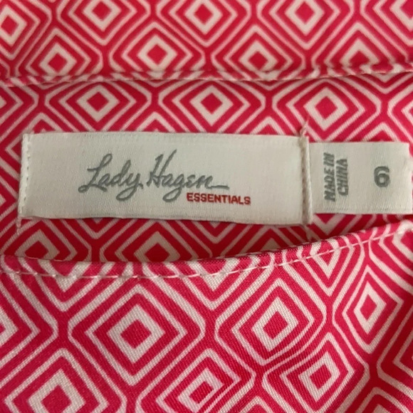 Lady Hagen Essentials Pink & White Geometric Print Golf/Tennis Skort - Size 6 - Picture 4 of 6